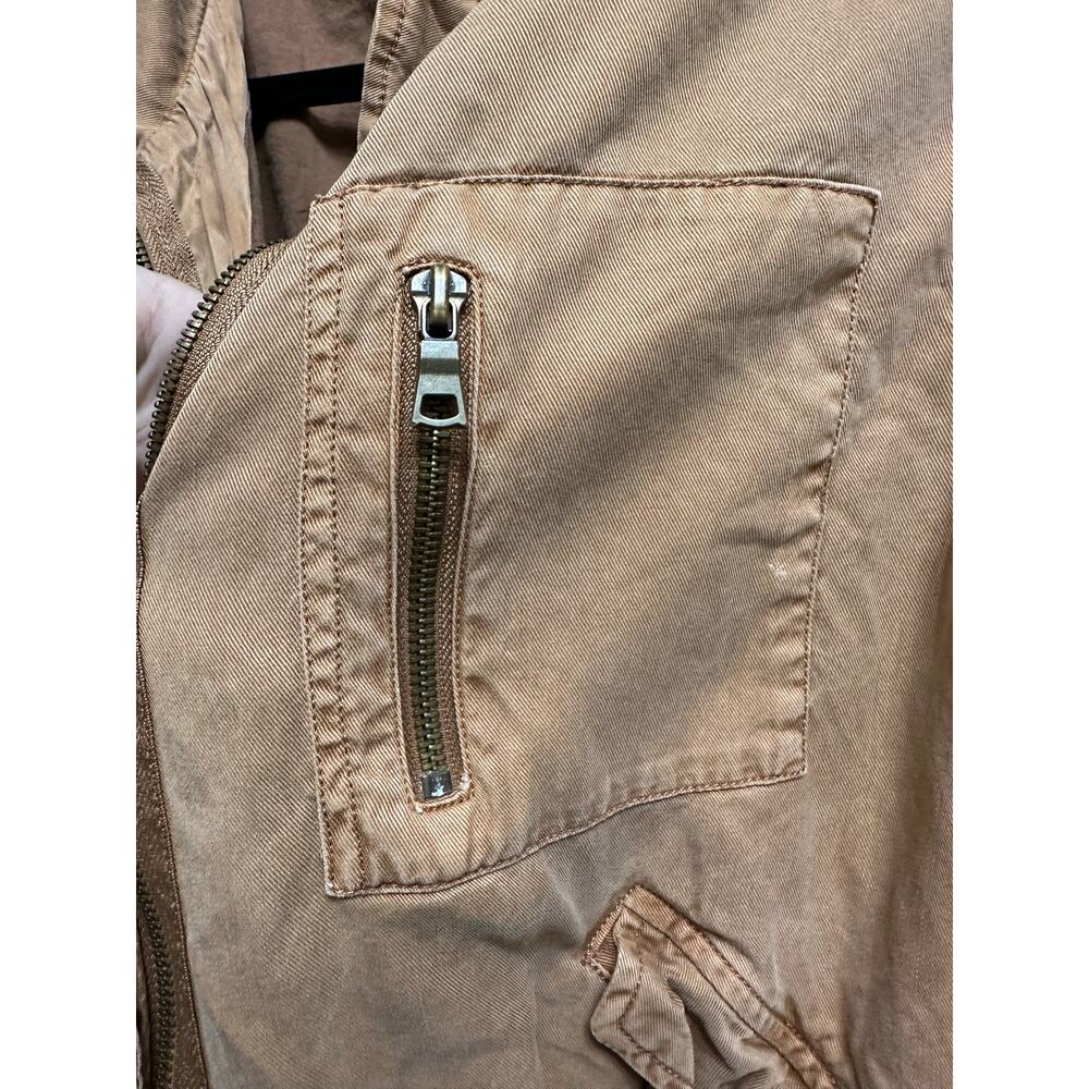 Young Fabulous & Broke Tan Bomber Utility Jacket Size Medium - Picture 8 of 10